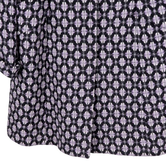 Nine West Winter Jacket M Womens Wool Blend Coat Long Purple Black Beaded Pocket - Picture 4 of 8